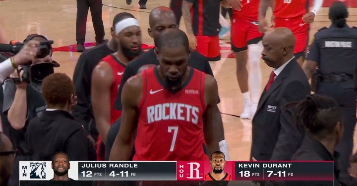 你们敢放空我？杜兰特底角三分亮刀！3中0后8中7！